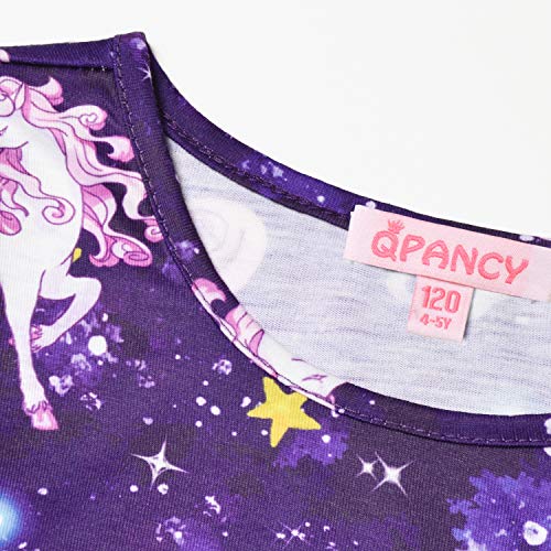 Long Sleeve Unicorn Dresses for Girls Matching 18-inch Dolls American Girls Clothes,Size 10 11