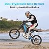 HAPPYRUN G300 Pro Electric Dirt Bike for Adults, 6500W Motor - 45° Slope, 50 MPH and 60-Mile Range 72V/30Ah Removable Battery, Hydraulic Brakes & Full Suspension Electric Motorcycle (Blue) #4