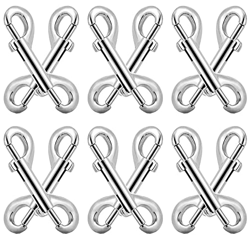 Bolt Snaps Double Ended Hook 12 Set 3.5inch/90mm Zinc Alloy Trigger Metal Clips for Key Chain Dog Leash Horse Pet Sling Feed Buckets Flat Sided Pail