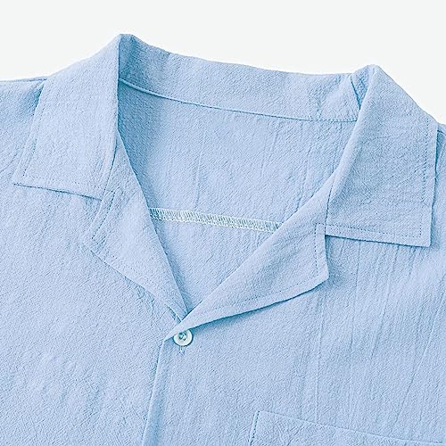 Heren Trainingspak Sets 2 Stuk Outfits Activewear UK Mens Casual Lente Effen Kleur Korte Mouw Turndown Kraag Top Shorts Broek Pak Katoen Heren Pak Houder - Afbeelding 5