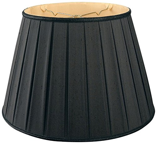 Royal Designs Round Pleated Designer Lamp Shade, Black 12.5 x 20 x 13.5
