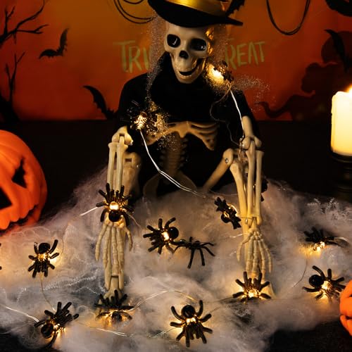 Joygoods 2 Pack Halloween Decor Spider String Lights,Battery Operated...