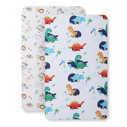 Image of Crib Sheet for Boys and Girls, Super Soft Microfibre Baby Crib Sheets Set, Breathable Cot Crib Sheet, for Cot and Toddler Mattress, 130x70x20cm, 2pcs, Blue