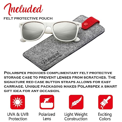 Image of PolarSpex Polarized Sunglasses for Men and Women | UV Protection, Durable Lightweight Frame, Retro Style, Felt Carrying Case, Clear Vision for Driving, Fishing & Everyday Wear.