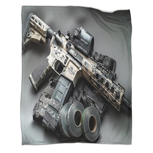 Couverture polaire microfibre rifle 3D douce et chaude lit tactical setup