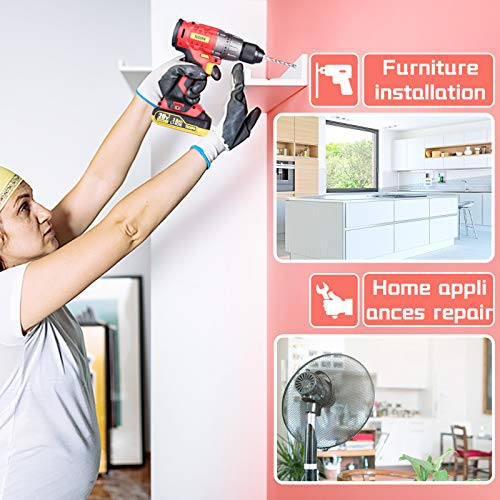 Teccpo Cordless Drill, 20V Drill Set Power Drill, Brushless Drill Driver With 2 Batteries, 530 In-Lbs, 1/2"All-Metal Chuck, 21+1 Torque Settings, 0-1500Rpm Variable Speed, 33Pcs Accessories With Case #TOP5