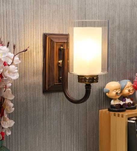 Image of ELIANTE by Jainsons Lights | Wooden Metal Wall Light -S- - Included Bulb | Multi Metal Wall Light | for Living Room, Bedroom, Hallway | E27 Holder | 3 Year Warranty