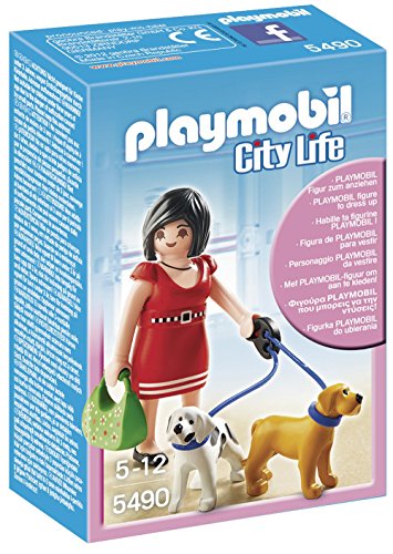 PLAYMOBIL Centro Comercial - City Life Mujer con Cachorros Playsets de Figuras de jugete, Color Multicolor 5490