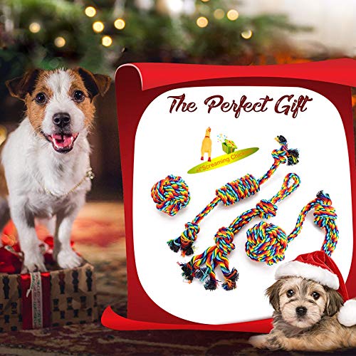 VIEWLON Dog Rope Toys Set - Durable Cotton Chew Toys for Pet Dental Health and Teeth Cleaning - 4 Pack Gift Set for Small Medium Dogs and Puppies - Image 8