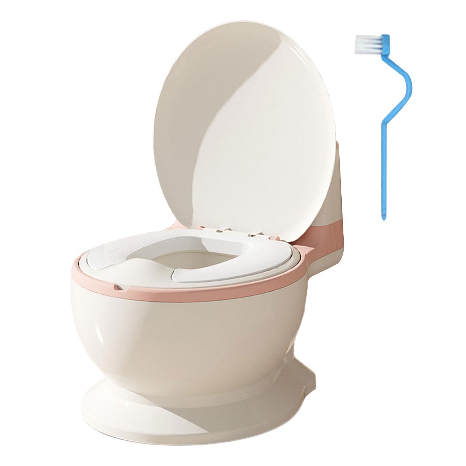 Töpfchen, Toilettensitz, Rutschfest, Leicht zu Reinigen, Abnehmbarer Aufsatz, Realistische Toilette, Rosa PVC-Sitz, Universal-