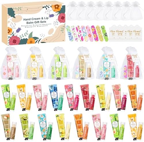 24 Sets Bulk Gifts For Women, Hand Cream Lotion, Lip Balm, Mini N...