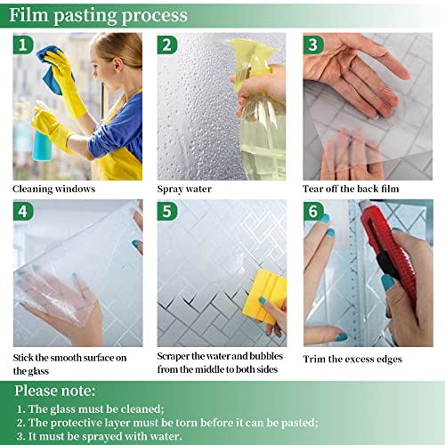 Window Privacy Film,Frosted Glass Window Film Lattice Decoration Electrostatic Non-Adhesive Opaque Ultraviolet Protection Thermal Control Sticker,For Home Bathroom Office, 17.5 X 78.7 Inches, Silver #TOP7