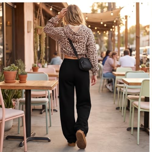 Gumipy Womens Wide Leg Sweatpants Scalloped Baggy Barrel Sweatpants Pants - image 6