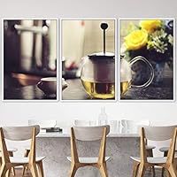 3 Piece Framed Canvas Wall Art Tea Canvas Prints Home Artwork Decoration for Living Room,Bedroom - 16