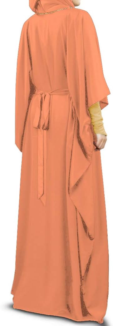 MyBatua Free Size Womens Kaftan Gold Embroidered Fancy Abaya Evening Gown Muslim Maxi Dress KF-003 - Image 4