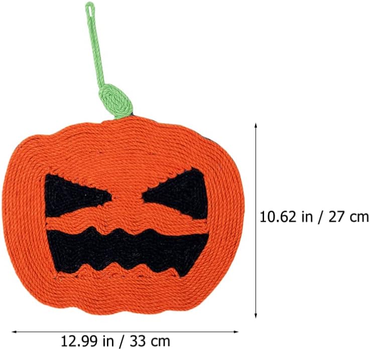 review POPETPOP Pumpkin Scratching Mat Cat Scratching Pad Woven Rug Sisal Cat Scratcher for Halloween Cat Stuff Halloween Cat Scratching Board Pet Toy Cat Stands Cat Supplies Sisal Rope Hanging
