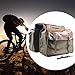 Double Side Bicycle Saddle Bag for Mountain Road Bikes Waterproof Multifunctional with 2 Compartments for Traveling Cycling, Green Brown