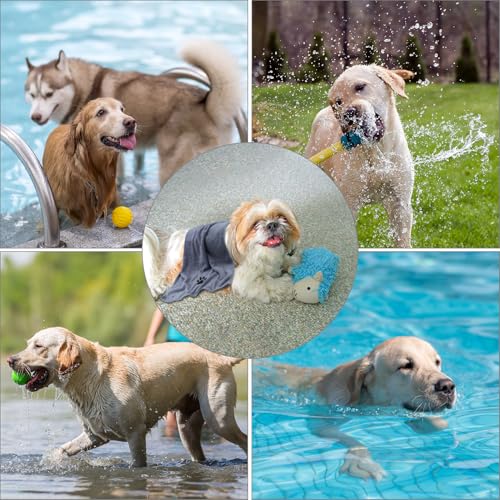 QWORK® 2 Stück Hundehandtuch Set, 75x35 cm Hunde Handtuch, Grau Extra Saugfähig Handtuch, Mikrofaser Handtuch, für Haustiere