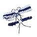 YDTQXG Women's White Lace Wedding Garters 2-Piece Set Bridal Garter Prom Gift-Navy Blue