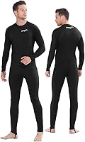 COPOZZ Men's Front Zip Wetsuit: UPF 50+ Full Suit for Snorkeling, Surfing, Scuba, Paddleboarding & Water Sports