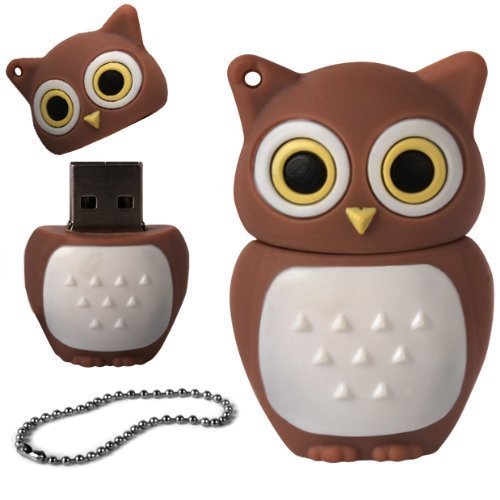 Flylink Cute Baby Owl USB 2.0 Flash Drive Data Memory Stick Device -Brown (16GB)