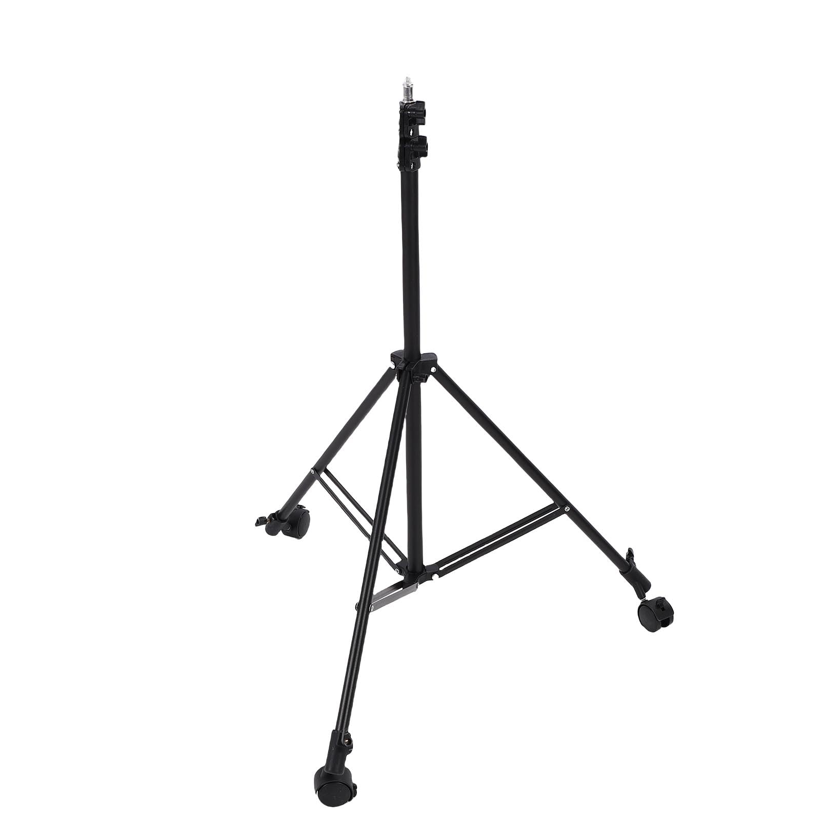 Fockety Wytrzymały statyw oświetleniowy z kółkami, maksymalna wysokość 6,8 ft/210 cm, regulowany statyw oświetleniowy do fotografii, składane statywy trójnożne z funkcją hamulca