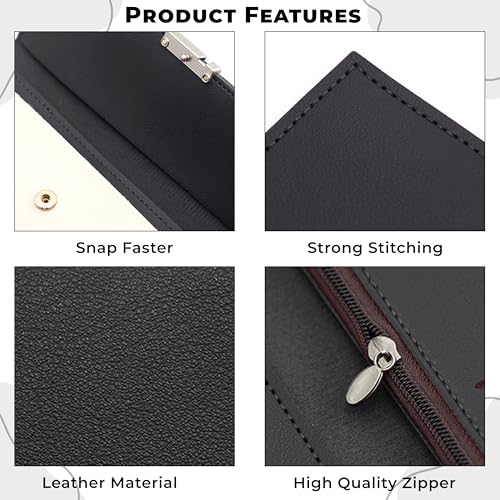 Image of Kraptick Women's Wallet -Stylish and Compact Purse Clutch Wallet for Women, Stylish Card Coin Holder, Debit Card Holder, Money Organizer and Travel Wallet for Women with 8 Slots (Black)