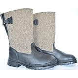 filzstiefel wehrmacht Innen und Oberteil: Filz Original Russische Filzstiefel Walenki Valenki Oberteile aus Leder * Angler * (43, Grau)