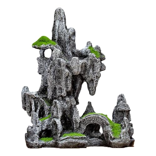 JGZTJXNK Décoration d'aquarium avec Vue sur la Montagne, Grand Aquarium, Jardin de Pierres, aménagement paysager, Ornements de Bureau, décoration intérieure
