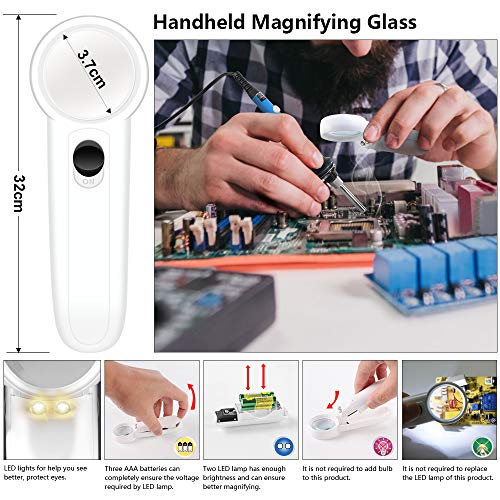 Soldering Iron Kit Electronics, 21-In-1, 60W Adjustable Temperature Soldering Iron, 5Pcs Soldering Iron Tips, Soldering Iron Stand, Desoldering Pump, Magnifier, Solder Wire, Tweezer, Pu Carry Bag #TOP4