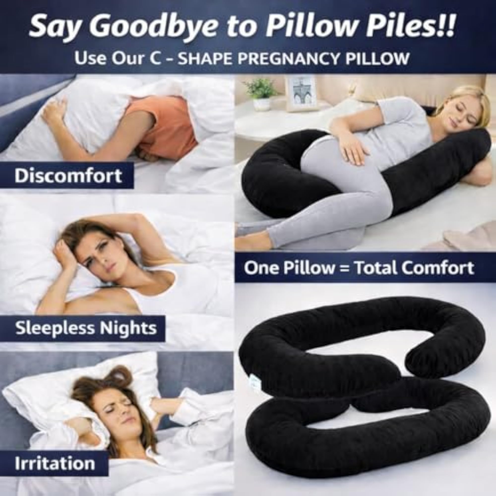 U-Shaped Pregnancy Pillow for Maternity & Baby Nursing