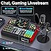 Podcast Microphone Bundle with Live Sound Card Audio Mixer, Podcast Equipment Bundle with 3.5mm Condenser Microphone for Pc/Phone Live Streaming Singing Gaming, Sound Board with Voice Changer, Denoise