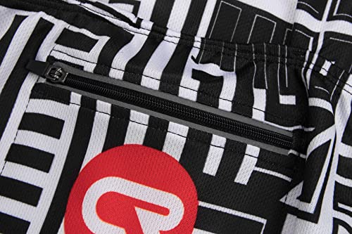 Coconut Ropamo CR Men's Cycling Jersey with 3+1 Zipper Pockets Short Sleeves Bike Jersey for Cycling, Breathable Quick Dry (Black/White Maze, L) - Thumbnail 4
