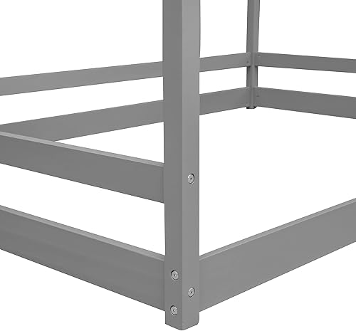 Miniatura 9 de Camas Montessori para niños pequeños, tamaño matrimonial, cama Montessori con diseño de techo, cama para niños y niñas, marco de cama de casa