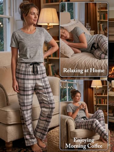 Image of Ashford & Brooks Women's Super Soft Flannel Plaid Pajama Sleep Pants