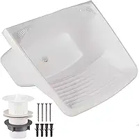 Tanque Plástico Lavar Roupas C/Sifão E Valvula Lavanderia 24l Cor Branco