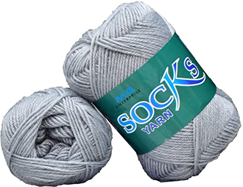 Image of M.G ENTERPRISE Nylon Steel GreyCrochet Yarn 200 Soft Wool Thread for Knitting and Handmade Craft