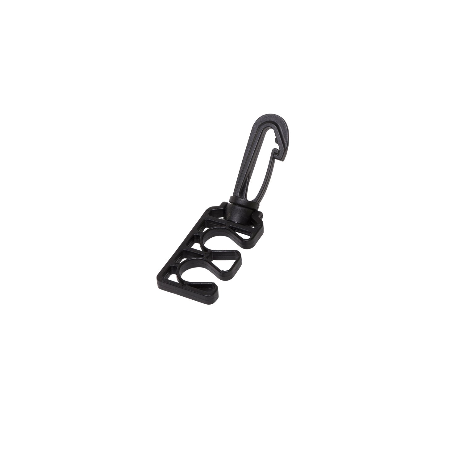 Trident Two Station Scuba Hose Holder with Swivel Gate Clip (Black)