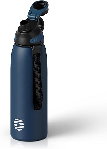 Miniatura 14 de Fjbottle Botella de agua deportiva aislada de acero inoxidable de 32 onzas, aislamiento al vacío de doble pared, sin BPA, sin popote, tapa 946ml