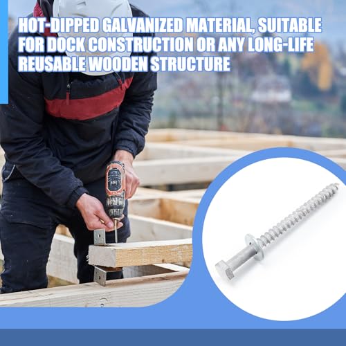 Image of 100 Pcs 3 /8 inch x 5 inch Lag Bolts for Wood Lag Screws with Washers Bulk | Hot Dip Galvanized Hex Head Screws Heavy Duty for Wood, Deck, Furniture, Boat Repair