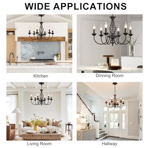 Jaycomey 7300H-B Farmhouse Candle Chandelier thumb #2