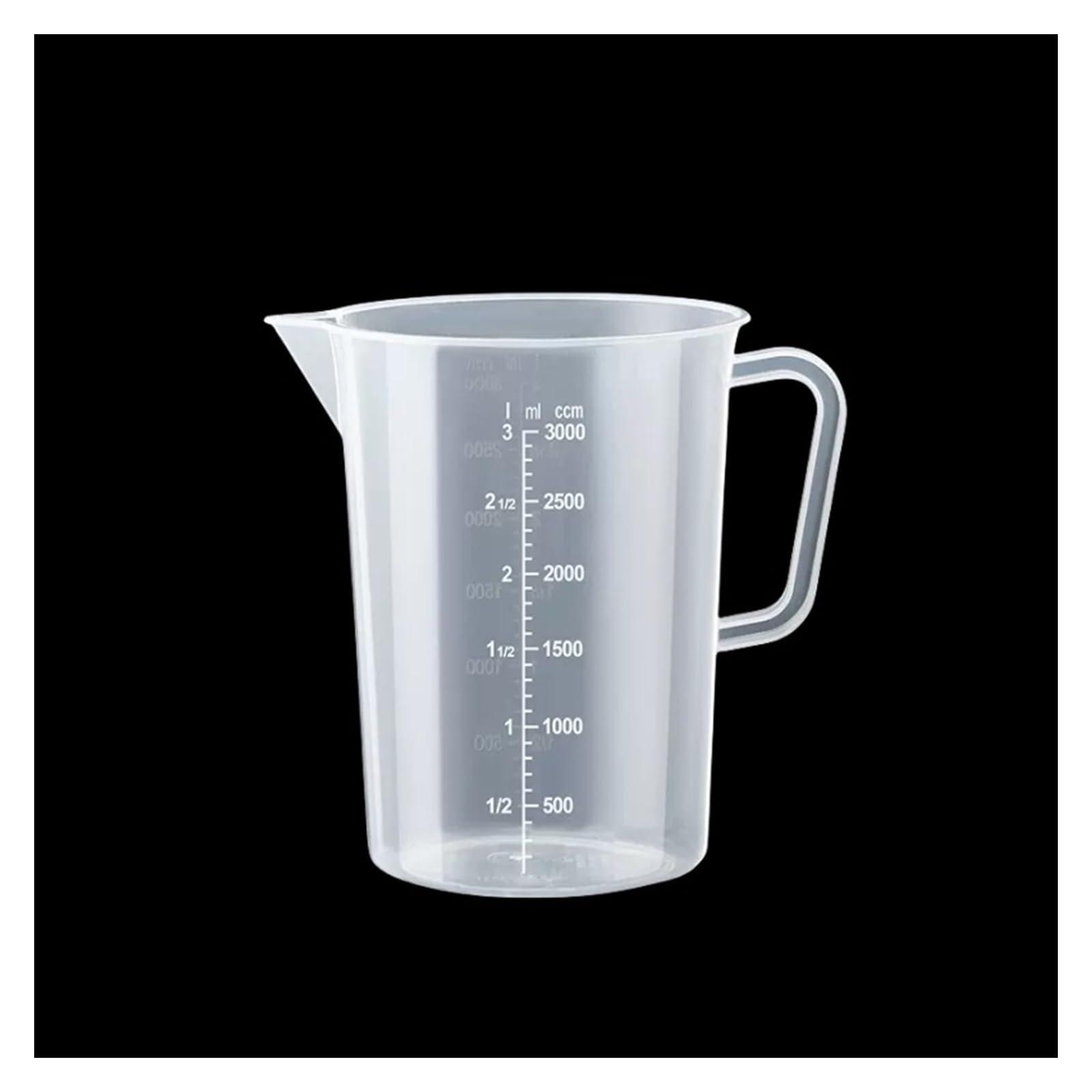 Sprzęt laboratoryjny Pojemność 3000 ml Przezroczysta plastikowa miarka laboratoryjna z podziałką PP Cylinder miarowy z uchwytem