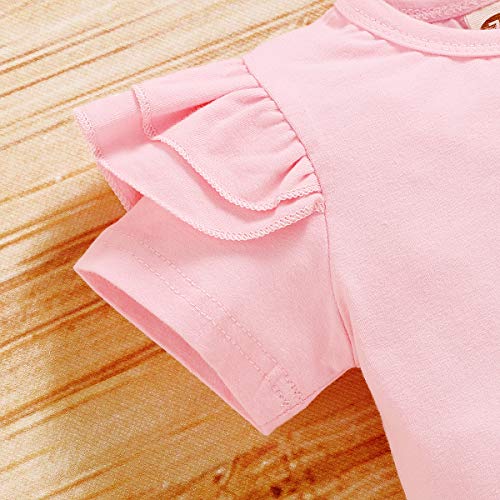 Completo Estivo Neonata 3 Pezzi Rosa Maglietta