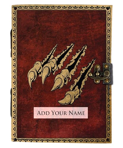 Image of DI-KRAFT Customize Diary with Name with Beautiful UV Prints | Customized Leather Writing Diary Unruled White Paper Journal Personal Notepad Sheets Daily Planner for Gifting (Pattern 14)