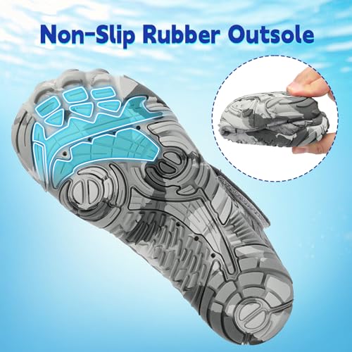 Image of Kids Water Shoes Boys Girls - Wide Toe Box Quick Dry Barefoot Shoes Breathable Non Slip Aqua Athletic Sneakers for Swim Beach Pool Kayak Hiking Sand Walking Travel Essentials (Little Kid /Big Kid)
