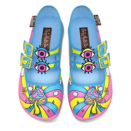 Image of Hot Chocolate Design Chocolaticas Funky Canvas Women's Mary Jane Flat Shoes