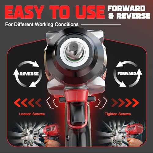 Image of DIYtoolifz Cordless Impact Wrench 1 /2 inch Compatible with Milwaukee 18V Battery, 1000 FT-LBS(1360N.m) Electric Impact Gun, High Torque Power Impact Driver with 6Pcs Sockets & Storage Case (Tool Only)