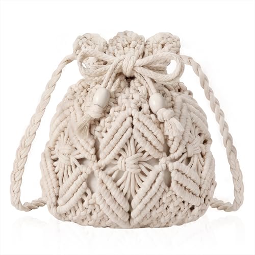 Bolso Bandolera para Mujeres y Niñas, Bolsos de Hombro de Playa de Verano Monedero Pequeño de Crochet Tejido Bohemio Estilo para Viajes, Vacaciones, Citas, Compras, Beige Bolso Bandolera para Mujeres y Niñas, Bolsos de Hombro de Playa de Verano Monedero Pequeño de Crochet Tejido Bohemio Estilo para Viajes, Vacaciones, Citas, Compras, Beige