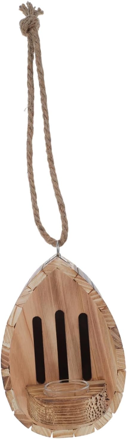 Toyvian Wooden Butterfly House with Feeder Teardrop Hanging Butterfly Shelter for Garden Decoration Outdoor Habitat for Patio and Yard