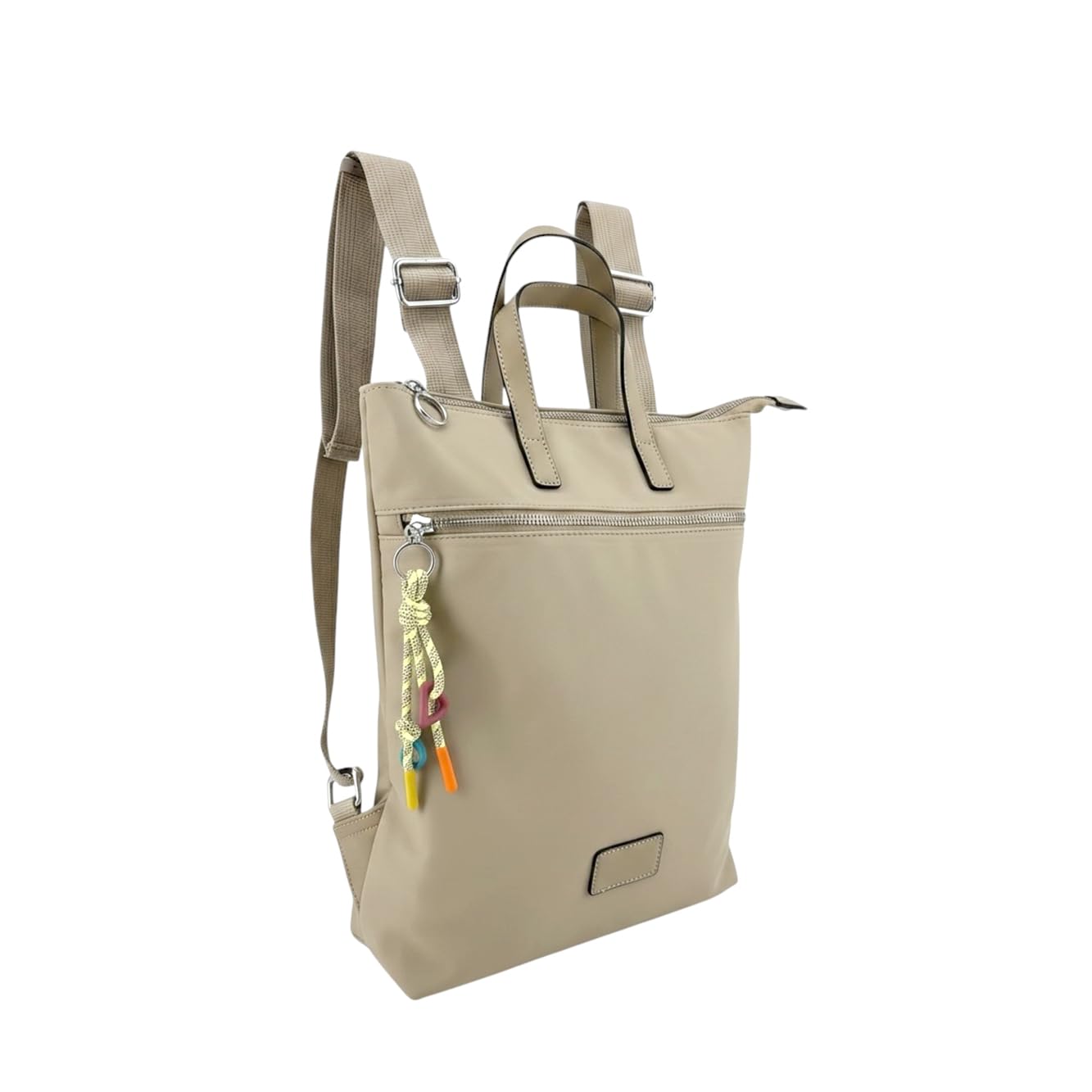 MODELISA - Bolso Mochila De Hombro Casual Cierre Con Cremallera Para Mujer (Beige)